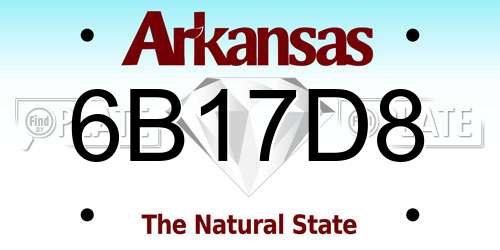 6B17D8 Arkansas License Plate