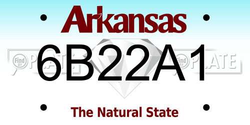 6B22A1 Arkansas License Plate