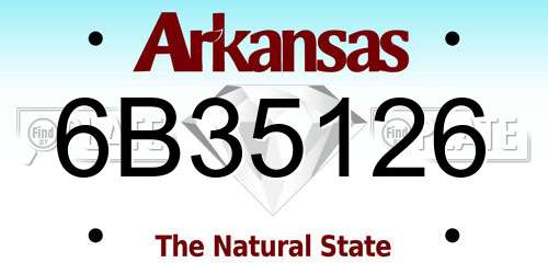 6B35126 Arkansas License Plate