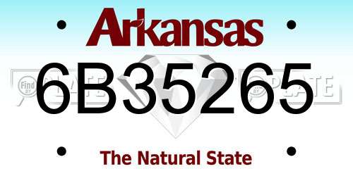 6B35265 Arkansas License Plate