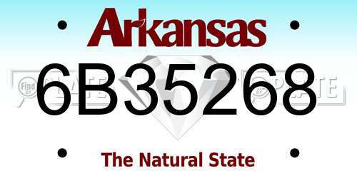 6B35268 Arkansas License Plate