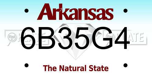 6B35G4 Arkansas License Plate