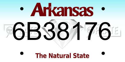 6B38176 Arkansas License Plate