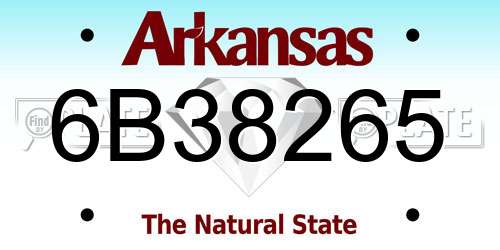 6B38265 Arkansas License Plate