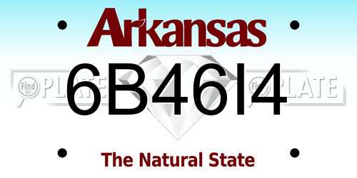 6B46I4 Arkansas License Plate