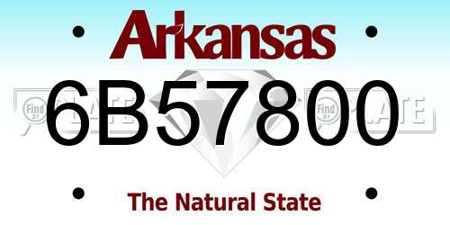 6B57800 Arkansas License Plate