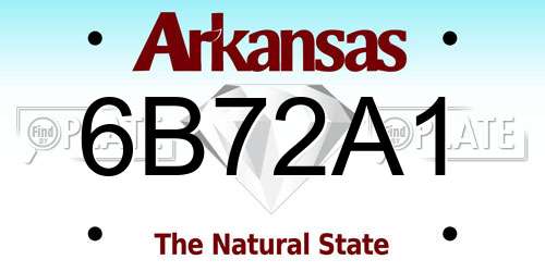 6B72A1 Arkansas License Plate