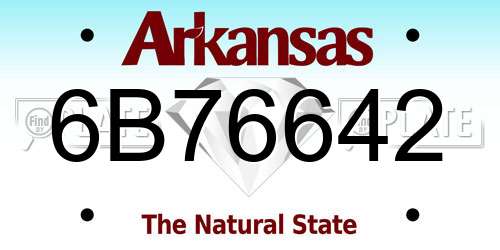 6B76642 Arkansas License Plate