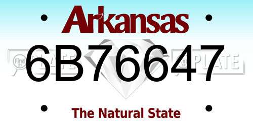 6B76647 Arkansas License Plate