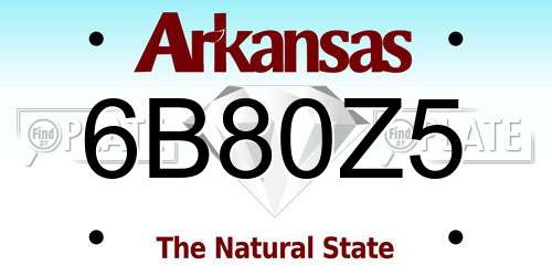 6B80Z5 Arkansas License Plate