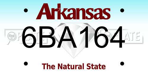 6BA164 Arkansas License Plate