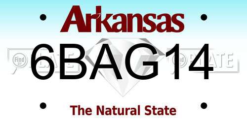 6BAG14 Arkansas License Plate
