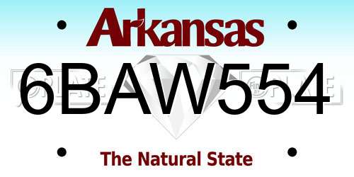 6BAW554 Arkansas License Plate