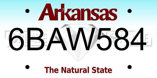 6BAW584 Arkansas License Plate