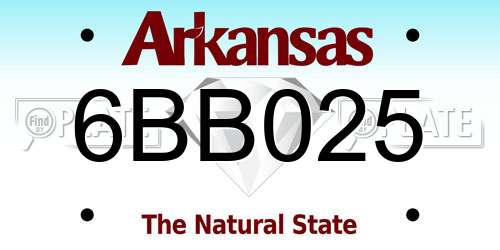6BB025 Arkansas License Plate