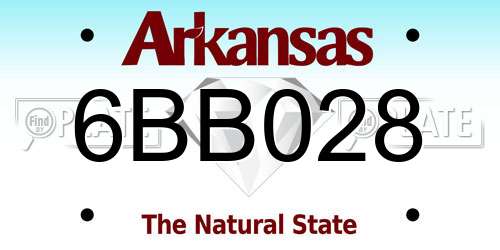 6BB028 Arkansas License Plate