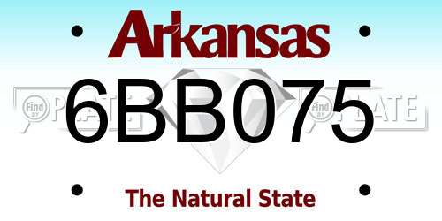 6BB075 Arkansas License Plate