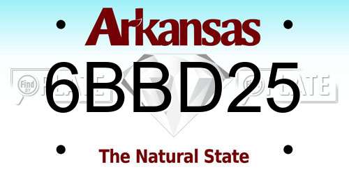 6BBD25 Arkansas License Plate