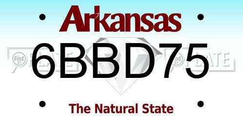 6BBD75 Arkansas License Plate