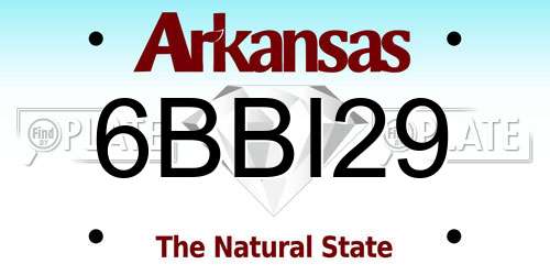 6BBI29 Arkansas License Plate