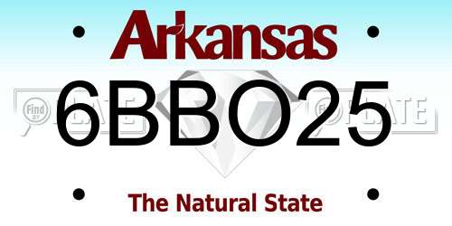 6BBO25 Arkansas License Plate