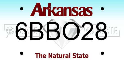 6BBO28 Arkansas License Plate