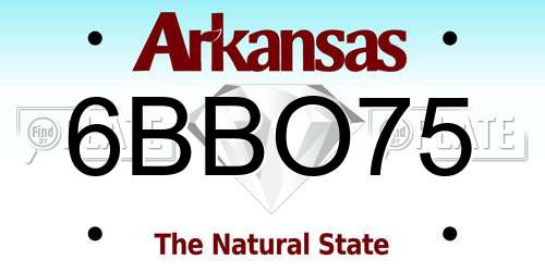 6BBO75 Arkansas License Plate