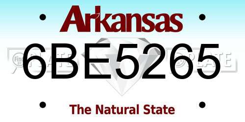 6BE5265 Arkansas License Plate
