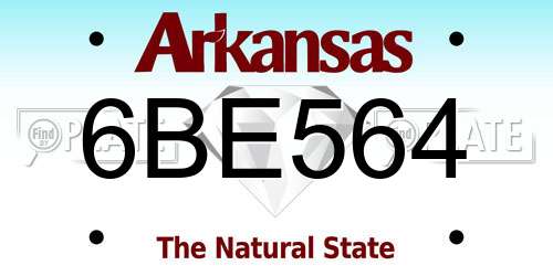 6BE564 Arkansas License Plate