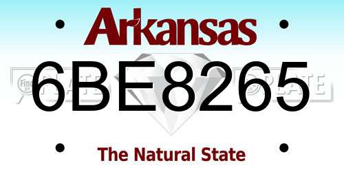 6BE8265 Arkansas License Plate
