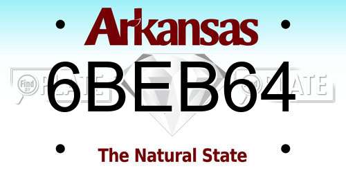 6BEB64 Arkansas License Plate