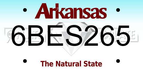 6BES265 Arkansas License Plate