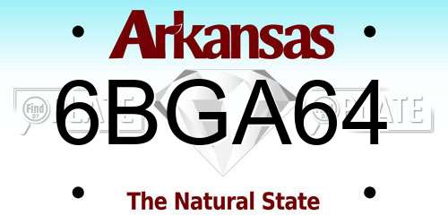 6BGA64 Arkansas License Plate