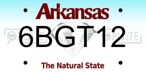 6BGT12 Arkansas License Plate