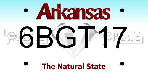 6BGT17 Arkansas License Plate