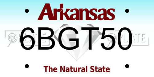 6BGT50 Arkansas License Plate