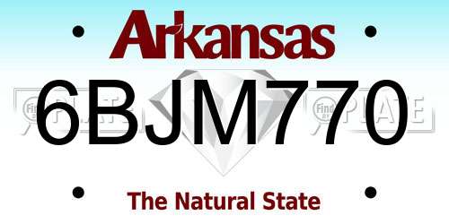 6BJM770 Arkansas License Plate