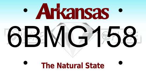 6BMG158 Arkansas License Plate