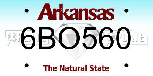 6BO560 Arkansas License Plate