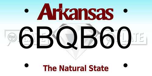 6BQB60 Arkansas License Plate