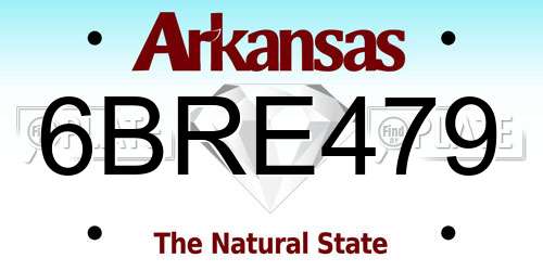 6BRE479 Arkansas License Plate