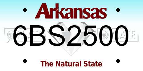 6BS2500 Arkansas License Plate