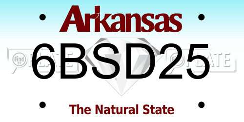 6BSD25 Arkansas License Plate