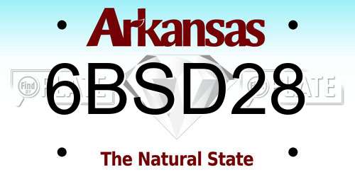 6BSD28 Arkansas License Plate