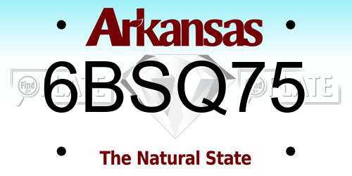 6BSQ75 Arkansas License Plate