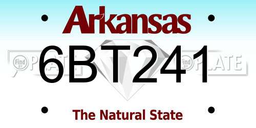 6BT241 Arkansas License Plate