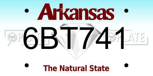 6BT741 Arkansas License Plate