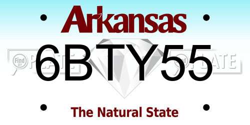 6BTY55 Arkansas License Plate