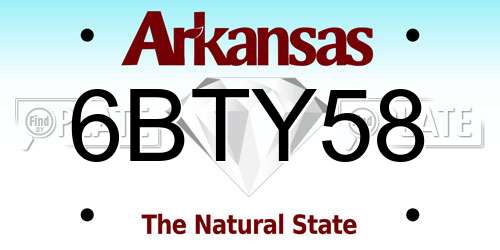 6BTY58 Arkansas License Plate