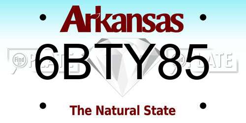 6BTY85 Arkansas License Plate
